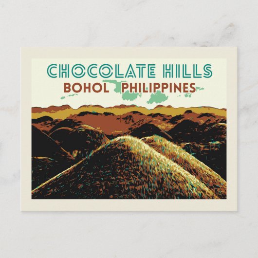Filipijnen, Chocoladeheuvels op het eiland Bohol Briefkaart (Voorkant)