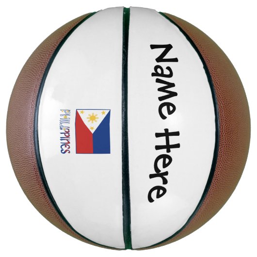 Filipijnen en Filippijnse vlag en Jouw naam Basketbal (Verticaal)