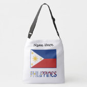 Filipijnen en Filippijnse vlag en Jouw naam Crossbody Tas (Achterkant)