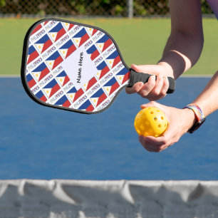 Filipijnen en Filippijnse vlag met Jouw naam Pickleball Paddle