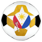 Filipijnen - Football en gouden Filippijnse vlag Voetbal (Gedraaid)