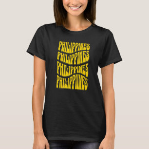 Filipijnen Groovy Retro 60s 70s Style Filipino Pr T-shirt