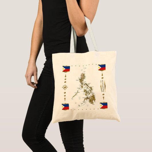 Filipijnen Kaart + Klagtas Tote Bag (Voorkant (product))