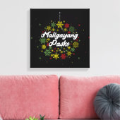 Filipijnen: Kerstmis Maligayang Pasko Snowflakes Canvas Afdruk (Insitu (Woonkamer))