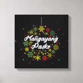 Filipijnen: Kerstmis Maligayang Pasko Snowflakes Canvas Afdruk (Voorkant)