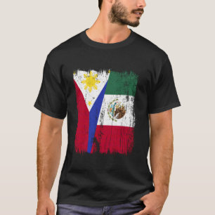 Filipijnen Mexico Halve Vlag Filipijns Mexicaans E T-shirt