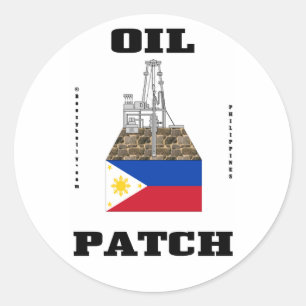Filipijnen Olievelden Sticker, Oil Rig, Oil, Derri Ronde Sticker