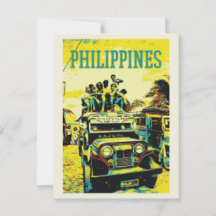 Filipijnen, overbelaste jeepney briefkaart