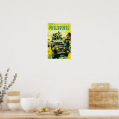 Filipijnen, overbelaste jeepney poster (Keuken)