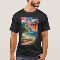 Filipijnen strand illustratie reis kunst vintage