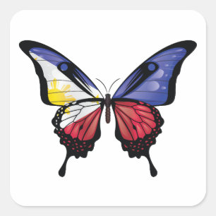 Filipijnen Swallowtail vlinder vlag Vierkante Sticker