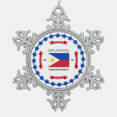 Filipijnen Tin Sneeuwvlok Ornament (Voorkant)