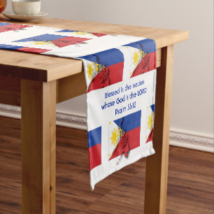 FILIPIJNEN Vlag Gepersonaliseerd Schrift Korte Tafelloper