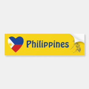 Filipijnen Vlag Hart + Landkaart Bumpersticker
