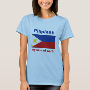 Filipijnen Vlag + Kaart + Tekst T-shirt