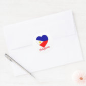 Filipijnen - Vlaggenhart Ronde Sticker (Envelop)