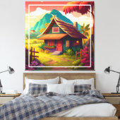 Filipijns traditioneel huis-36543 canvas afdruk (Insitu (Slaapkamer))