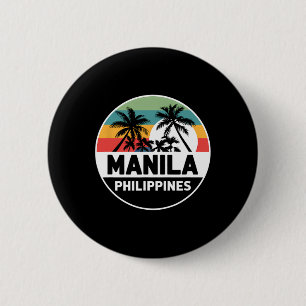Filipijns vakantie vintage souvenir man ronde button 5,7 cm