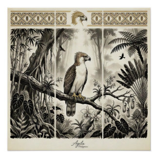 Filipijnse Adelaar Triptiek Wandkunst Perfect Poster