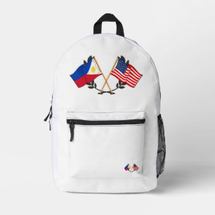 Filipijnse Amerikaanse vlag Filipijns erfgoed Vint Bedrukte Rugzak