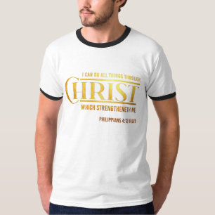 Filipijnse Bijbelse Verse KJV citaat Mannen Ringer T-shirt