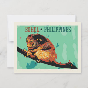 Filipijnse tarsier, eiland Bohol, Filipijnen Briefkaart