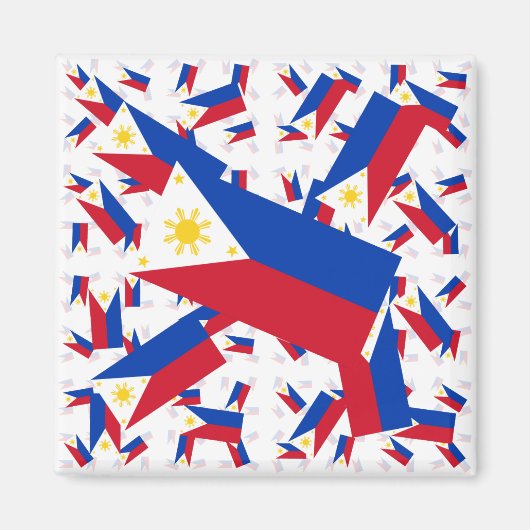 Filipijnse vlag bij meerdere kleurrijke lagen magneet (Voorkant)