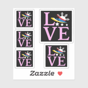 Filipijnse Vlag - Filipijns Roze Liefde Sticker