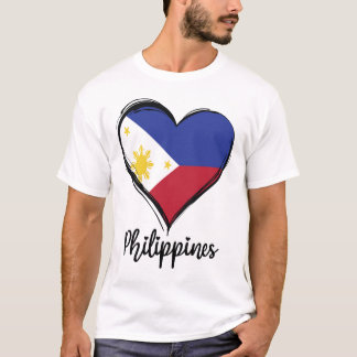 Filipijnse Vlag Hart Pinoy Filipijn T-shirt