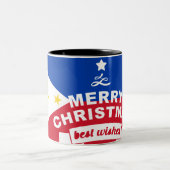 Filipijnse vlag Kerstmis: Vrolijk Kerstmis & Best Tweekleurige Koffiemok (Center)