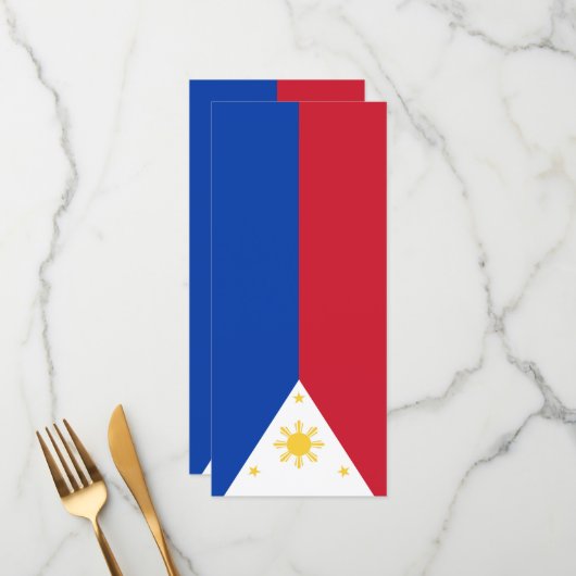 Filipijnse vlag menu (Voorkant / Achterkant in situ)