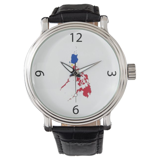 Filipijnse vlag op de kaart horloge (Voorkant)
