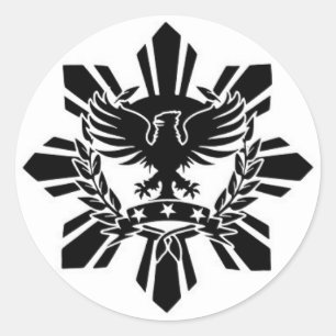 Filipijnse zon en arendrist ronde sticker