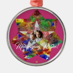 Filipino Colorful Star Lantern Style, Girly Metalen Ornament