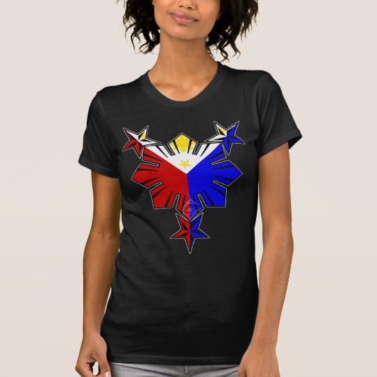 Filipino Flag Sun en Stars Shirt (Voorkant)