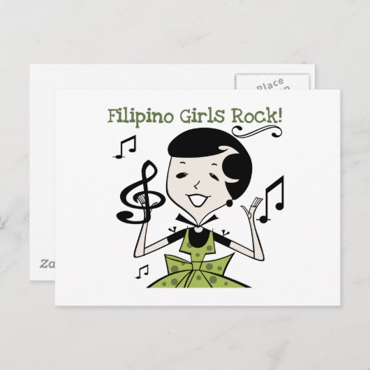 Filipino Girls Rock Briefkaart (Voorkant / Achterkant)