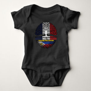 Filipino Philippines French France Tree Roots Flag Romper