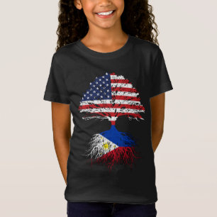 Filipino Roots American Grown Filipijnen Vlag GIF T-shirt
