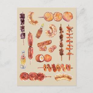 Filipino Street Food in Waterverf Pinoy Briefkaart