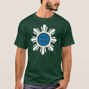 Filipino Sun Face - Blue en White T-shirt