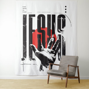 Filippenzen 2:9 Naam Boven Alle Namen Retro Grunge Wandkleed