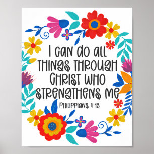 Filippenzen 4:13 Bijbel Schrift Volksmuziek Kunst Poster