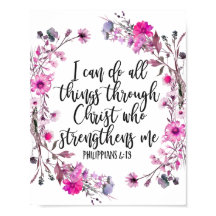 Filippenzen 4:13 Bijbelschrift Roze en Paarse