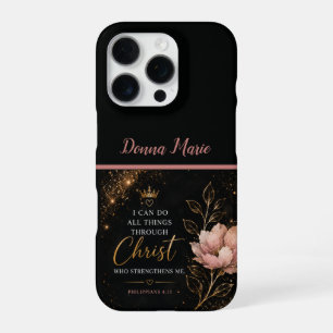 Filippenzen 4:13 Bloemendecor Christelijk iPhone 16 Pro Hoesje
