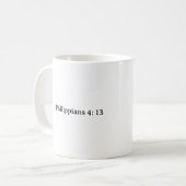 Filippenzen 4:13 | Christelijk Bijbelvers Koffiemok (Voorkant links)