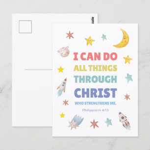 Filippenzen 4:13 Ik kan alle dingen doen Kinderkam Briefkaart