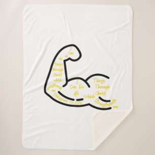 Filippenzen 4:13 KJV Bijbel Verse Sherpa Deken