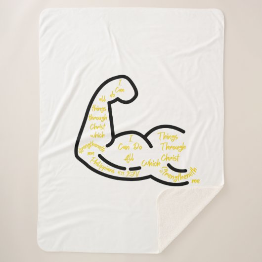 Filippenzen 4:13 KJV Bijbel Verse Sherpa Deken (Voorkant)