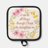 Filippenzen 4:13 Roze en gele bloemen Pannenlap (Voorkant)