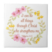 Filippenzen 4:13 Roze en gele bloemen Tegeltje (Voorkant)